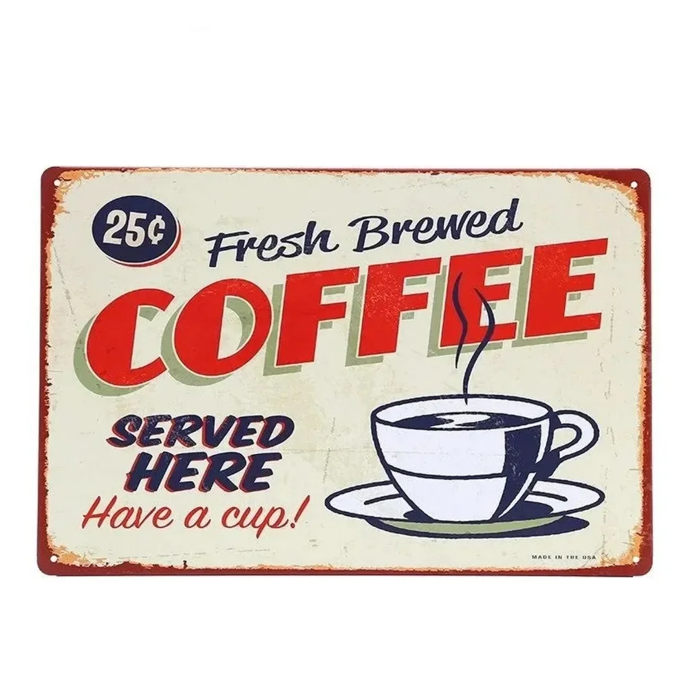 Embroidery Water - Placas de Metal Decorativas: Beba Café