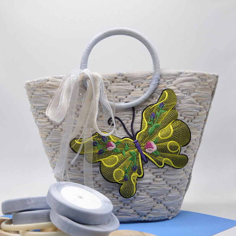 Embroidery Sheet - Saco de balde bordado auxiliar tricô