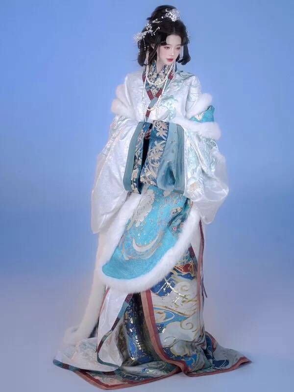 Embroidery Cotton - Novo Hanfu Feminino Zhan Guo Robe
