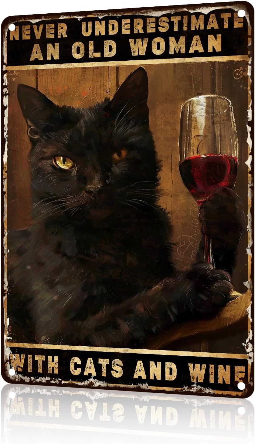Embroidery Water - Placa de Metal Gato Preto -