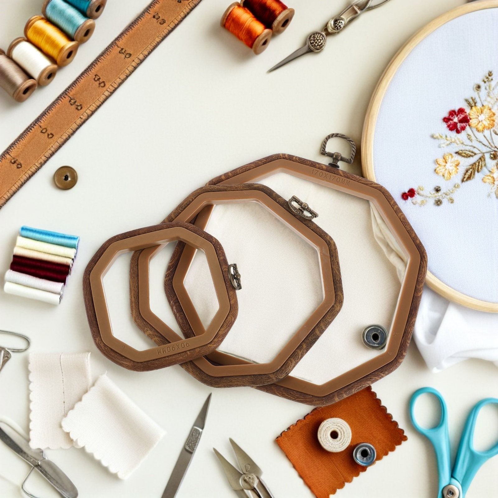 Embroidery Hoop - Conjunto de 6 Peças de Bastidores