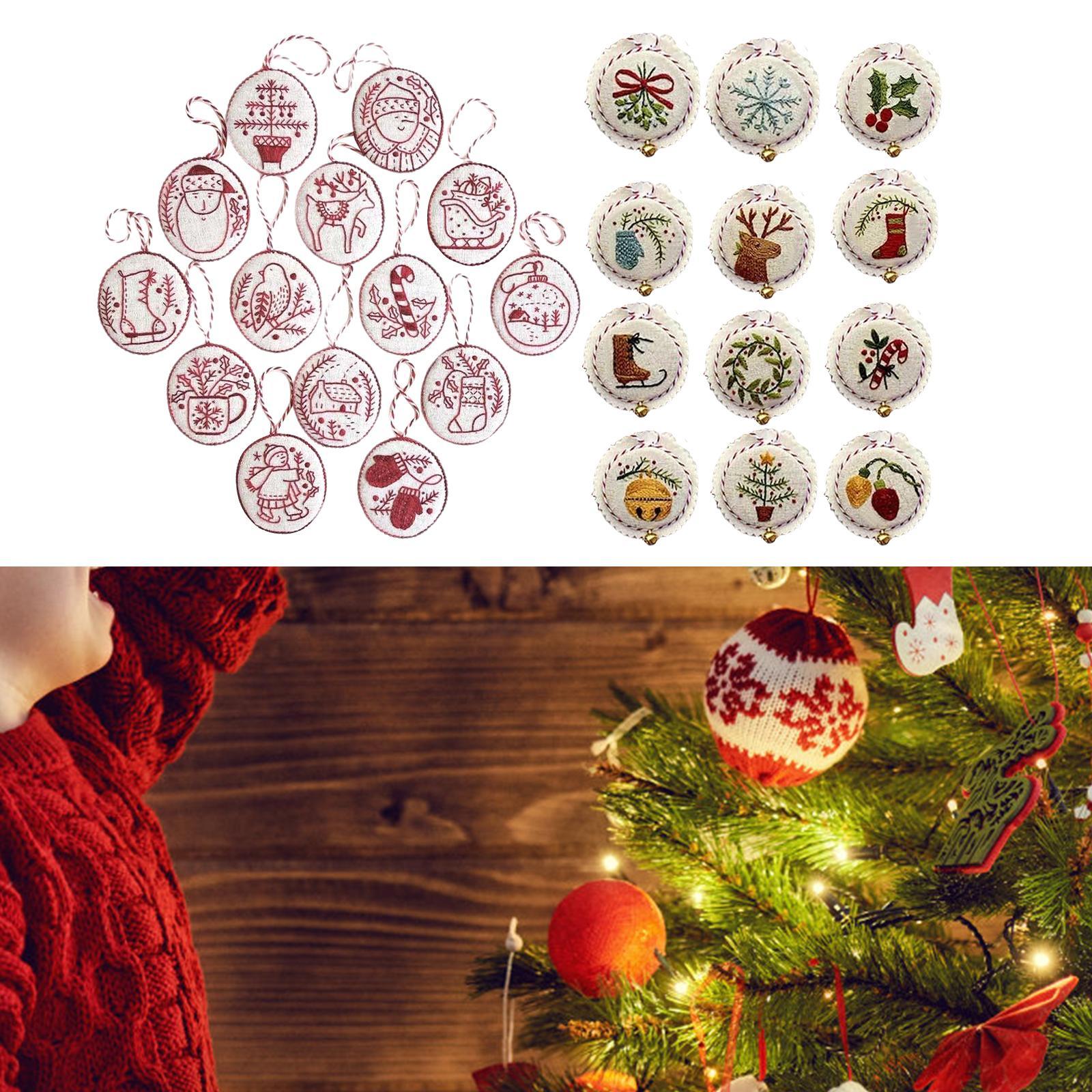 Embroidery Xmas Ornaments - Kit de Enfeites de Natal Bordados