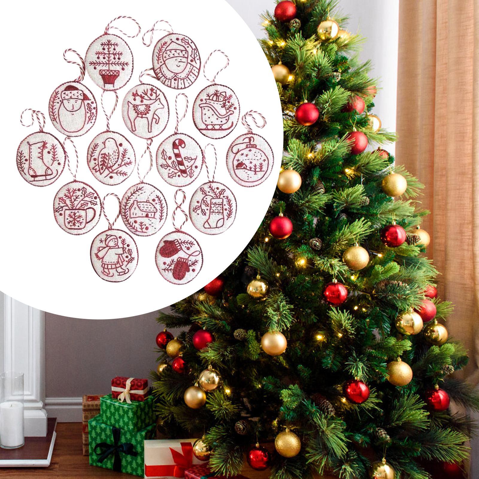 Embroidery Xmas Ornaments - Kit de Enfeites de Natal Bordados