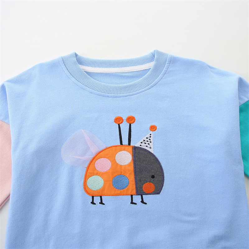 Meninas Joaninha Camisolas Bor - Embroidery Lady Bug avaliação e preço