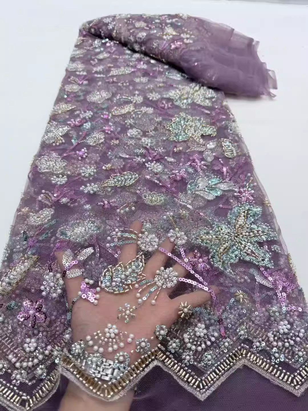 Tecido de bordado com lantejou - Embroidery Youtube avaliação e preço