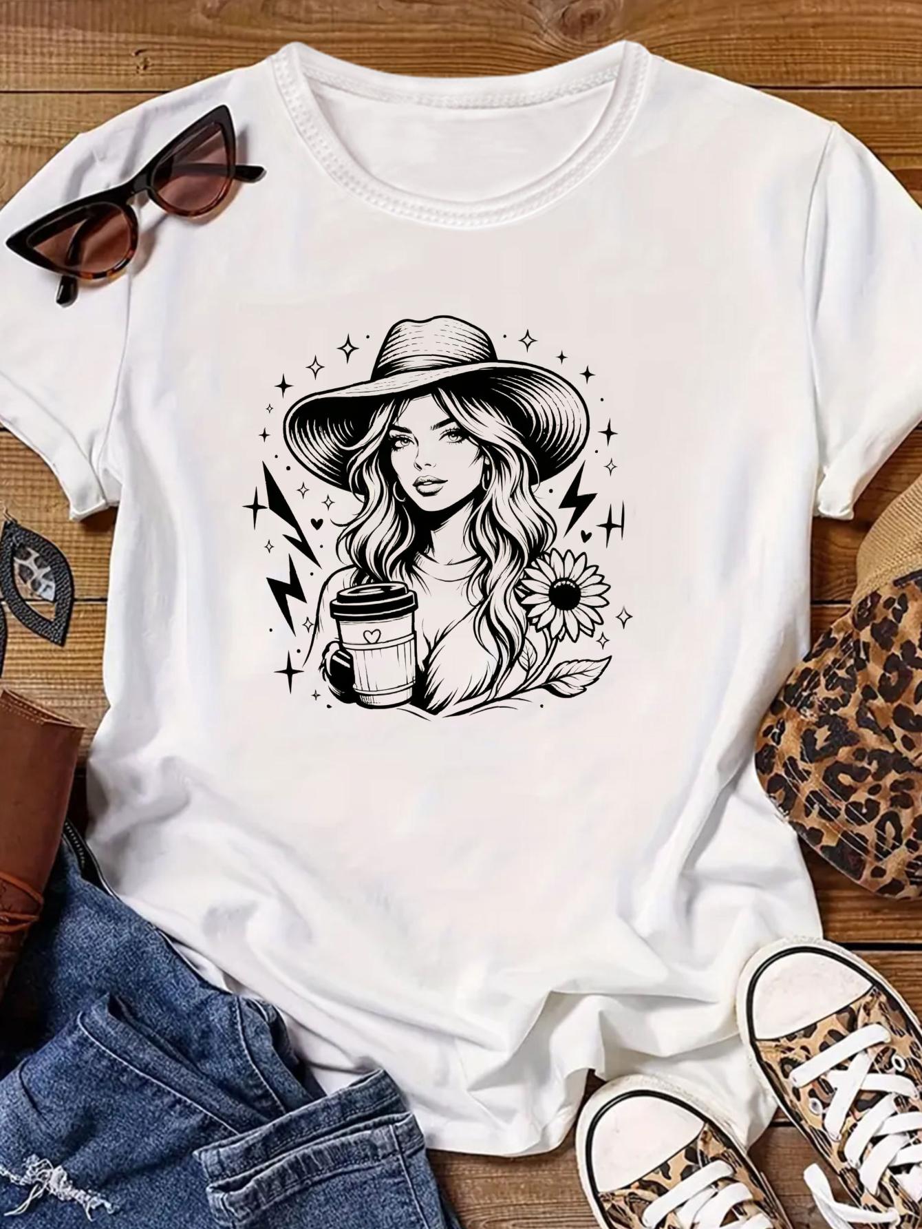 Camiseta Feminina com Estampa  - Embroidery Normal Map avaliação e preço
