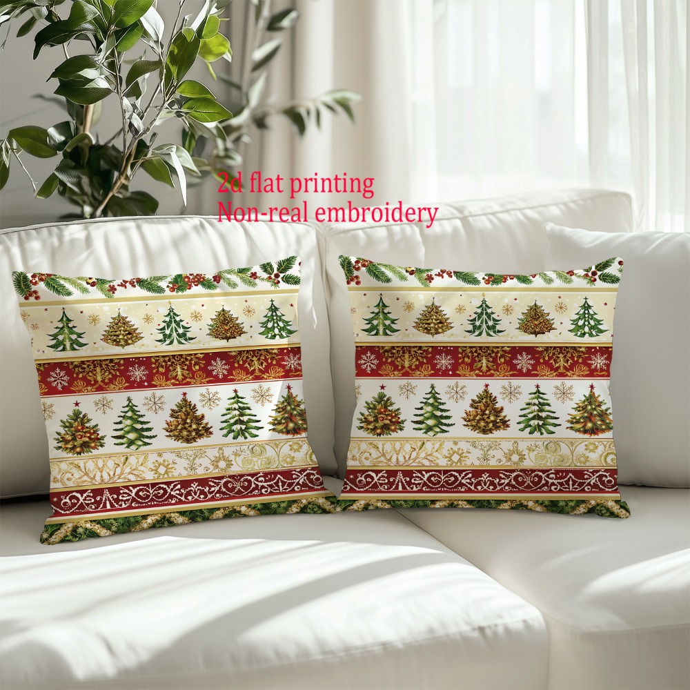 2 peças, capas de almofada pla - Embroidery Xmas Decorations avaliação e preço