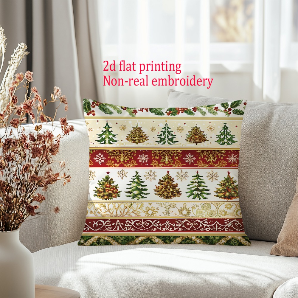 2 peças, capas de almofada pla - Embroidery Xmas Decorations avaliação e preço