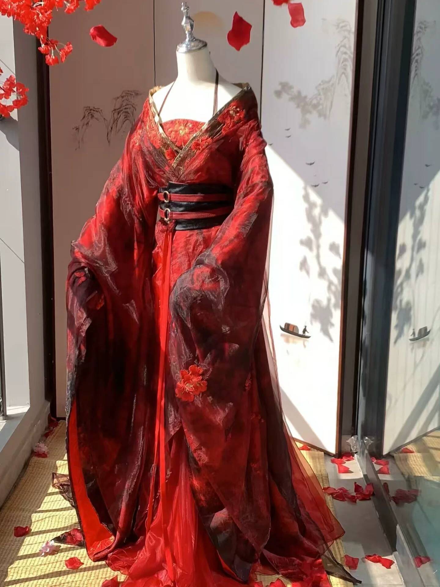 Novo Hanfu Vermelho Datura Fem - Embroidery Cotton avaliação e preço