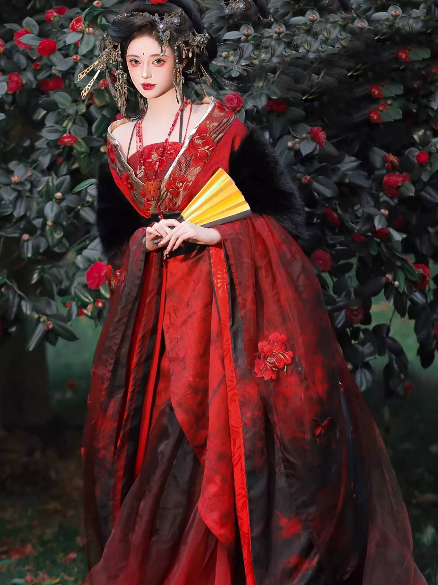 Novo Hanfu Vermelho Datura Fem - Embroidery Cotton avaliação e preço
