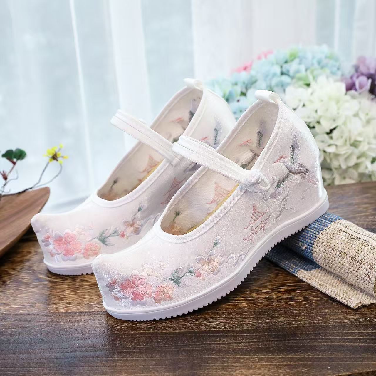 Mulheres aumentadas sapatos bo - Embroidery Cotton avaliação e preço