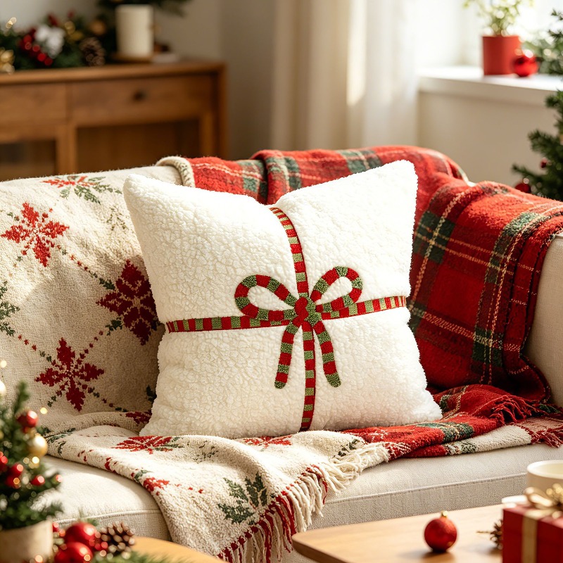 Capa de Almofada de Natal em T - Embroidery Xmas Decorations avaliação e preço