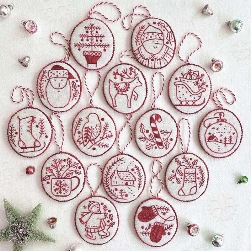 Kit de Bordado de Natal DIY, C - Embroidery Xmas Ornaments avaliação e preço
