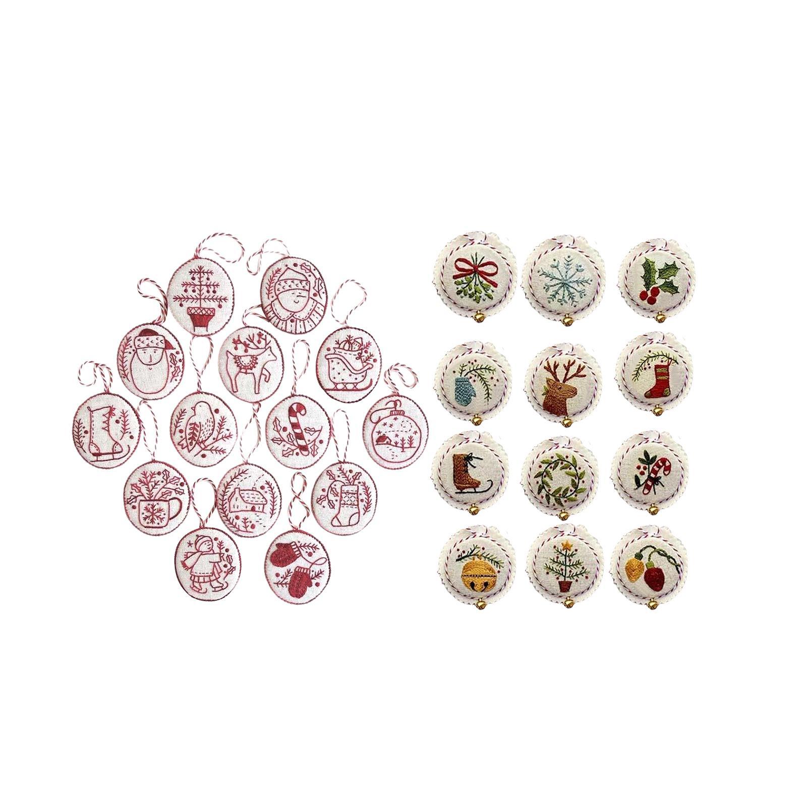 Kit de Ornamentos de Natal com - Embroidery Xmas Ornaments avaliação e preço
