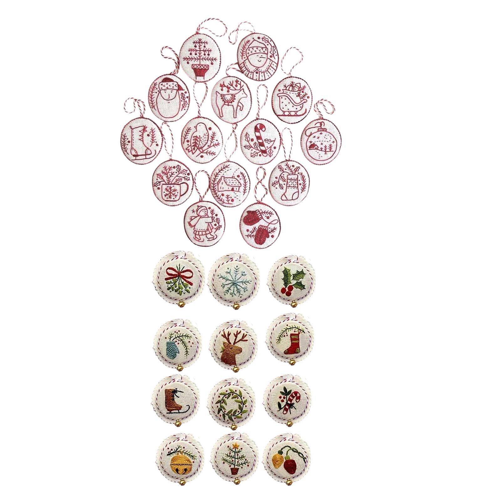 Kit de Ornamentos de Natal com - Embroidery Xmas Ornaments avaliação e preço